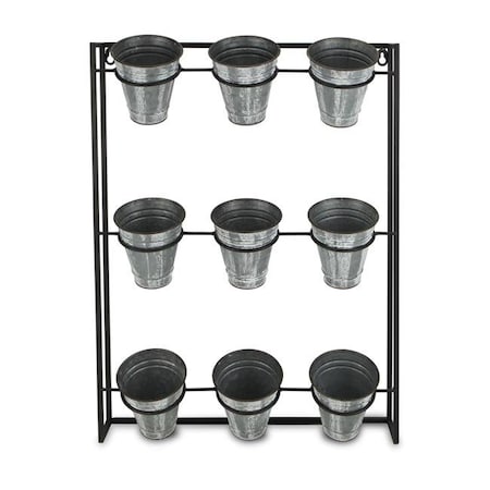 Cheungs Cheungs 5204 9 Pot Wall Planter with Metal Wall Frame 5204